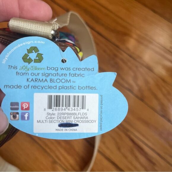 Lily Bloom Purse Cross Body Shoulder Bag Karma Bloom Multsection Charmed New - Picture 6 of 9